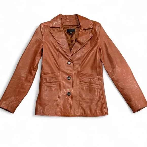 Nili Lotan Alda Lambskin Leather Jacket Sienna Brown XS - Picture 6 of 10